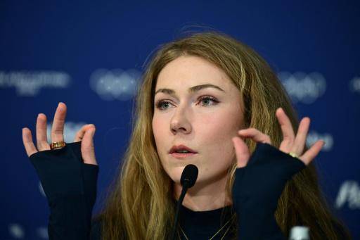 Mikaela Shiffrin durante una conferencia de prensa en el primer día de los Juegos Olímpicos de Invierno de Milán-Cortina. En Cortina d'Ampezzo (norte de Italia), el 7 de febrero de 2026