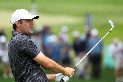 Scottie Scheffler durante una práctica del Campeonato de la PGA en el club de golf de Aronimink en Newtown, Pensilvania, el 13 de mayo de 2026 Jamie Squire/Getty Images/AFP