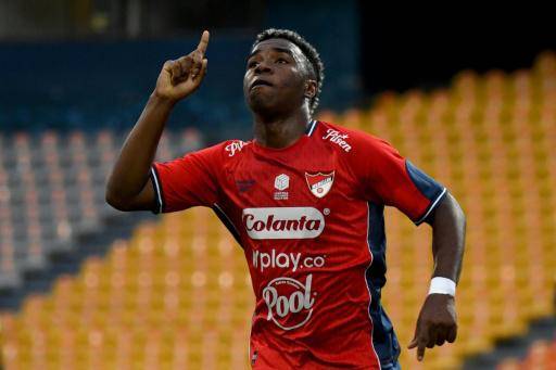 John Montaño celebra un gol del Independiente Medellín ante el Vasco da Gama en la Copa Sudamericana el 22 de julio de 2026 en Medellín