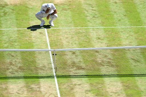 El tenista salvadoreño Marcelo Arévalo reacciona tras perder la final de dobles masculinos de Wimbledon, el 11 de julio de 2026 en el All England Tennis Club, en Wimbledon, suroeste de Londres