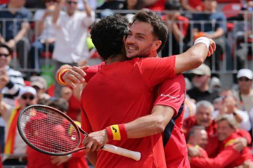 España contra Austria en cuartos de final de la Copa Davis de tenis