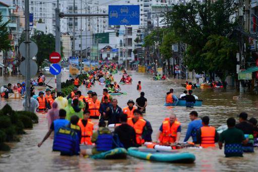 Áreas inundadas en la ciudad de Nha Trang, en el centro-este de Vietnam