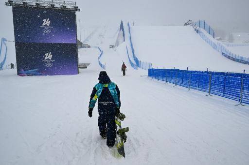 Imagen del snowpark de Livigno, donde varias pruebas olímpicas fueron aplazadas por una nevada. En Livigno (norte de Italia), el 17 de febrero de 2026