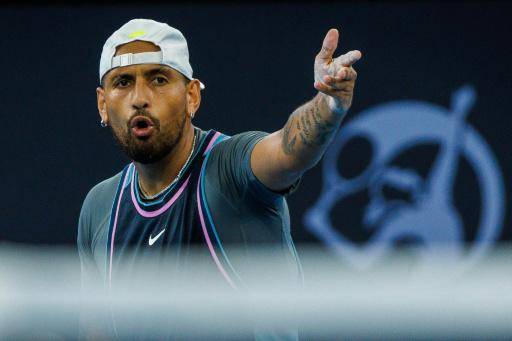El tenista australiano Nick Kyrgios durante un partido en el torneo de Brisbane International, el 31 de diciembre de 2024