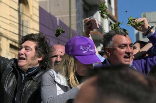 Milei es atacado con piedras en un acto de campaña en Argentina