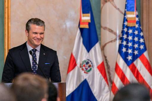 El secretario de Defensa de EEUU, Pete Hegseth, el 26 de noviembre de 2025 en el Palacio Nacional Dominicano, en Santo Domingo