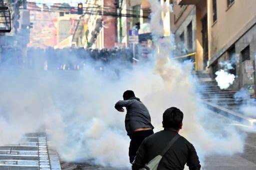 Fuertes choques en una protesta masiva contra el presidente de Bolivia