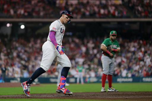 El estadounidense Aaron Judge recorre las bases tras su jonrón ante México el 9 de marzo de 2026