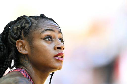 La estadounidense Sha'Carri Richardson después de clasificarse en su serie de los 200 metros del Mundial de atletismo. En Budapest, el 23 de agosto de 2023