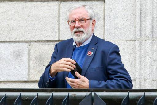 El antiguo líder del partido nacionalista irlandés Sinn Féin, Gerry Adams, en Dublín, el 27 de mayo de 2025.