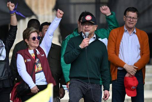 El presidente de Colombia, Gustavo Petro, celebra el Día Internacional de los Trabajadores el 1 de mayo de 2024 en Bogotá