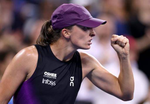 La polaca Iga Swiatek celebra su victoria en la primera ronda del Abierto de Estados Unidos el 31 de agosto de 2026