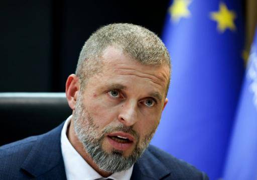 El ministro de Deportes de Ucrania, Matvii Bidny, entrevistado por la Agence France-Presse en Kiev el 1 de octubre de 2024