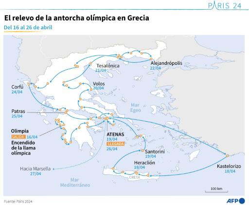 Grecia entrega la llama olímpica a los organizadores de París-2024