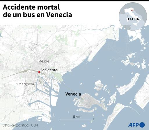 Venecia, en duelo tras accidente de bus que dejó 21 muertos