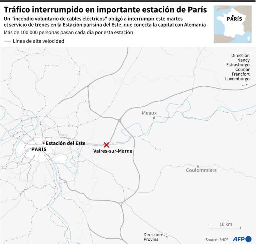 Acto de sabotaje paraliza una importante estación de trenes de París