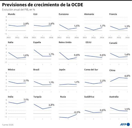 La OCDE revisa al alza sus previsiones de crecimiento mundial en 2023 y 2024