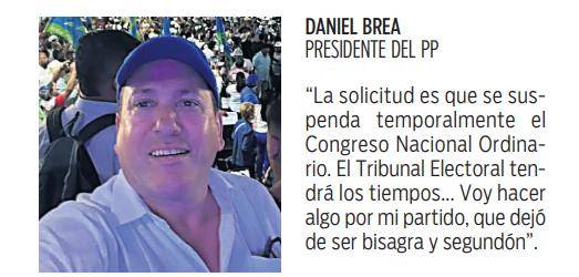 $!Brea pide suspensión de elecciones internas del PP