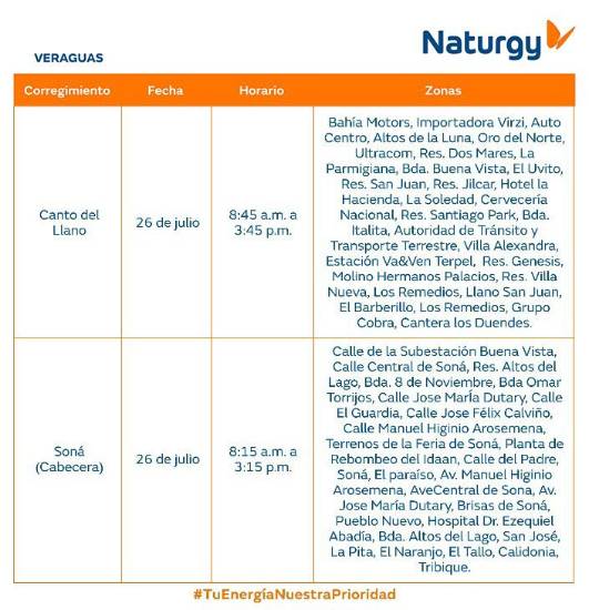 $!AVISO IMPORTANTE: Trabajos de mantenimiento en la red eléctrica del 20 al 26 de julio de 2026