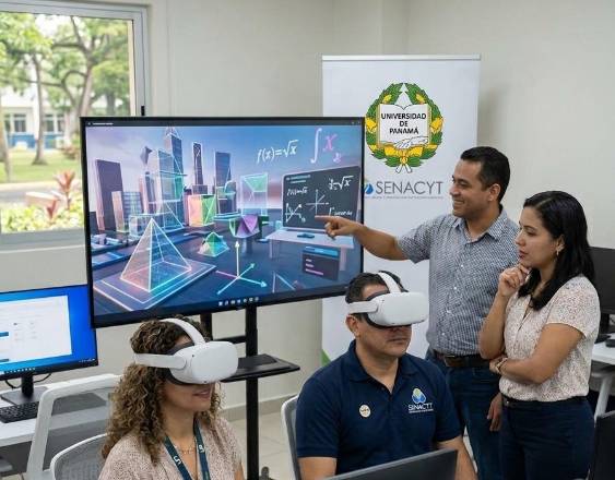 Cortesía | Profesores utilizan lentes de realidad virtual durante las clases de matemáticas.