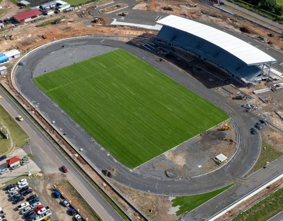 Cortesía Pandeportes | Panorámica aérea del Complejo Deportivo de Penonomé, en Coclé, con un estadio exclusivo para las disciplinas de pista y campo de atletismo.