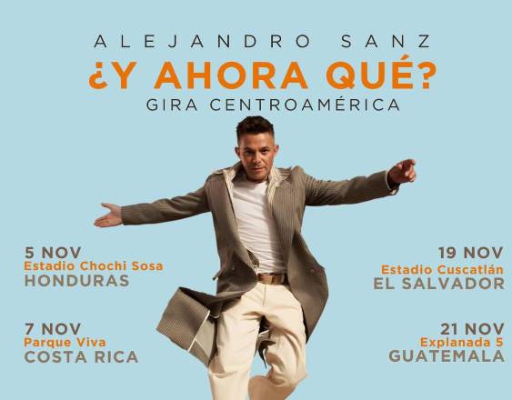 Alejandro Sanz anuncia su regreso a Centroamérica con su gira mundial ‘¿Y Ahora Qué?’ en noviembre de 2026