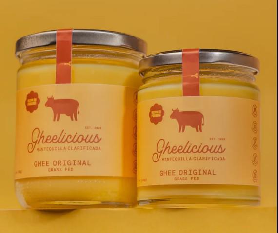 ML | Frascos con la mantequilla clarificada, Ghee. La misma ha sido presentada en ferias internacionales.