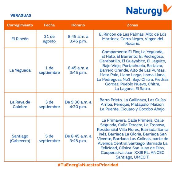$!AVISO IMPORTANTE: Trabajos de mantenimiento en la red eléctrica del 31 de agosto al 6 de septiembre de 2026
