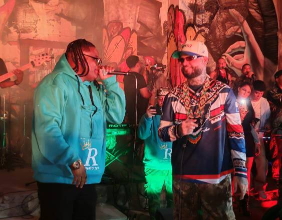 Renato y Frarruko durante la presentación del disco.