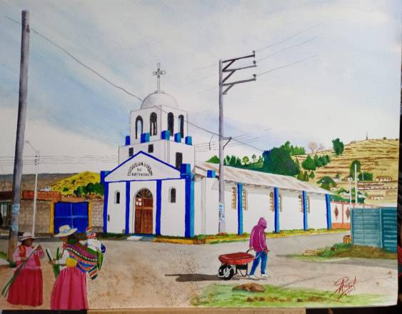 Cortesía | Una de las obras del periodista y pintor Ángel Santos Barrios realizada en acuarela.