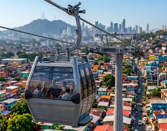 CORTESÍA | Proyección de una cabina del teleférico sobre San Miguelito.