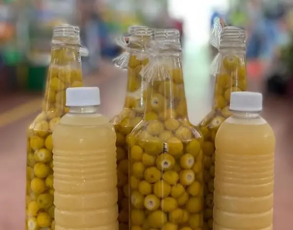 Ml | Botellas y chicha de nance.