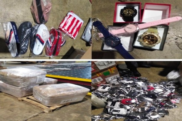 Seiscientas noventa y tres piezas de presunta mercancía falsificada son retenidas en el área de carga de Tocumen