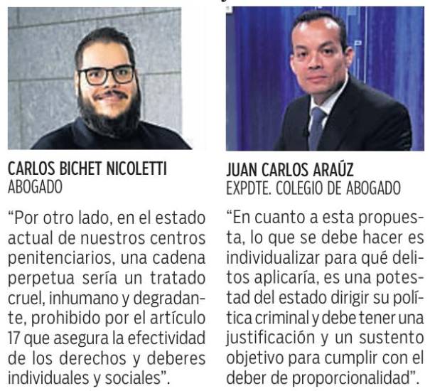 $!Ley que propone la cadena perpetua es inconstitucional, afirman abogados