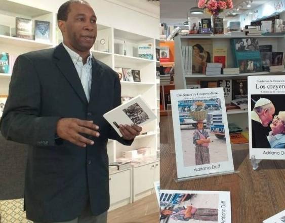 ML | El fotografo Adriano Duff y algunos de sus libros.