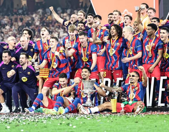 AFP | Jugadores del Barcelona celebrando.
