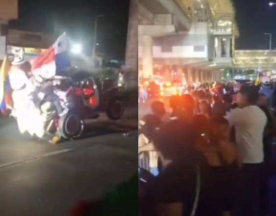 ML | Auto involucrado y público en el desfile.