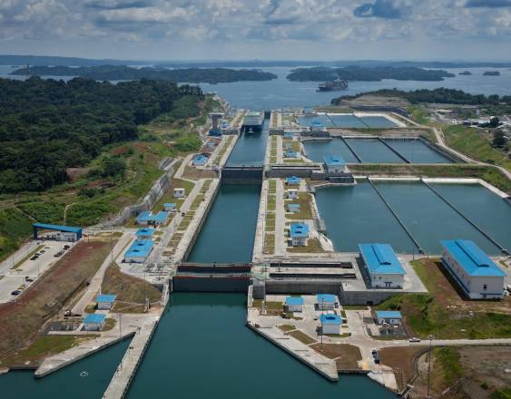 ACP | Vista panorámica del tercer juego de esclusas del Canal de Panamá.