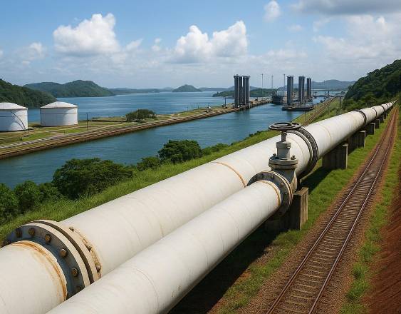 Cortesía | El gasoducto en el Canal de Panamá.