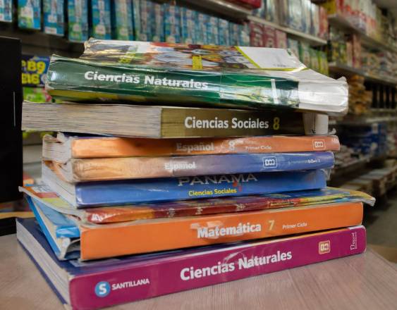 Cortesía | Una montaña de libros escolares de diferentes materias.