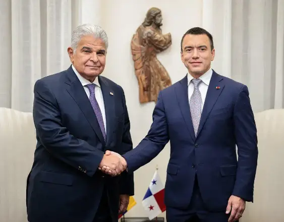 ML | Los presidentes José Raúl Mulino (Panamá) y Daniel Noboa (Ecuador).
