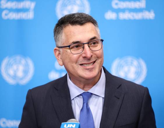 AFP | El ministro de Relaciones Exteriores de Israel, Gideon Saar, en una conferencia en Naciones Unidas.