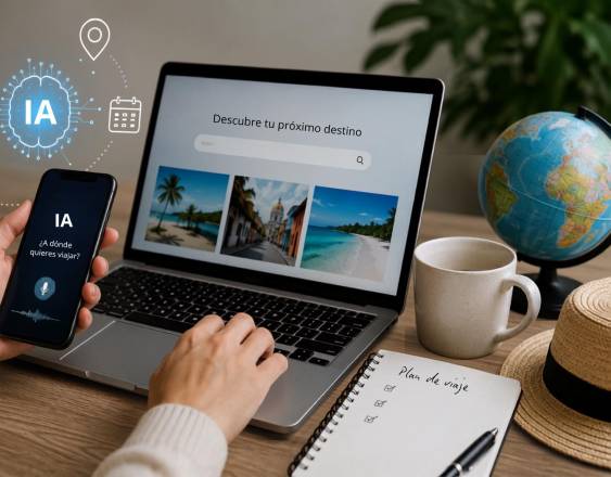 Cortesía | Un apersona con aplicación de IA planea sus vacaciones.