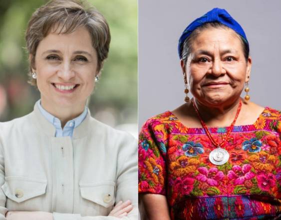 ML | La periodista Carmen Aristegui y Rigoberta Menchú, Nobel de la Paz.