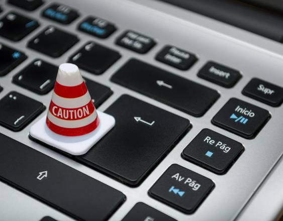 El teclado de una laptop.