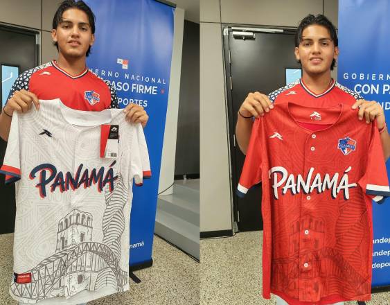 R.Robinson | Abel Rodríguez, el capitán de la selección U18 de béisbol de Panamá, muestra los modelos de la playera del equipo para el Premundial en República Dominicana.