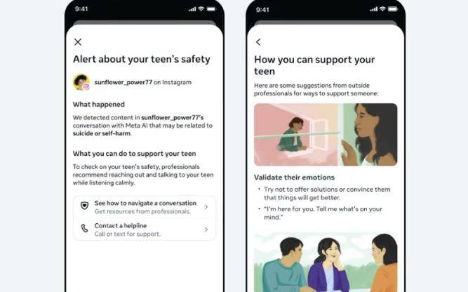 Meta AI notificará a los padres si detecta que los adolescentes intentan hablar sobre suicidio o autolesiones