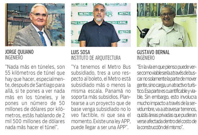 $!Expertos analizan el tren Panamá-David