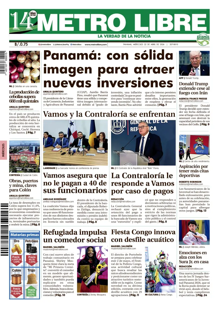 Portada del 22 de abril de 2026