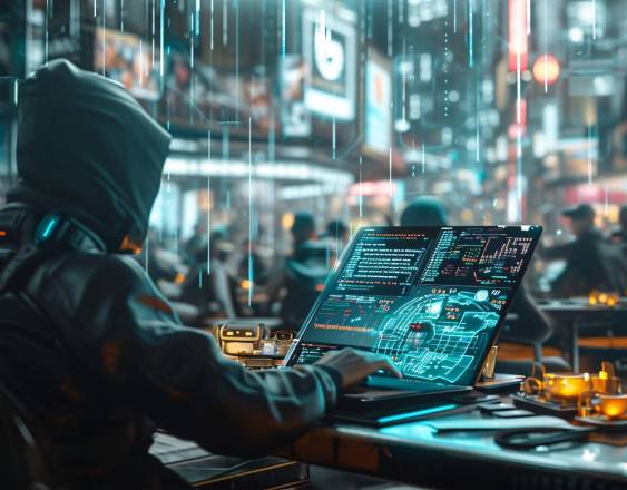 Freepik | Una persona sentada frente a una laptop.